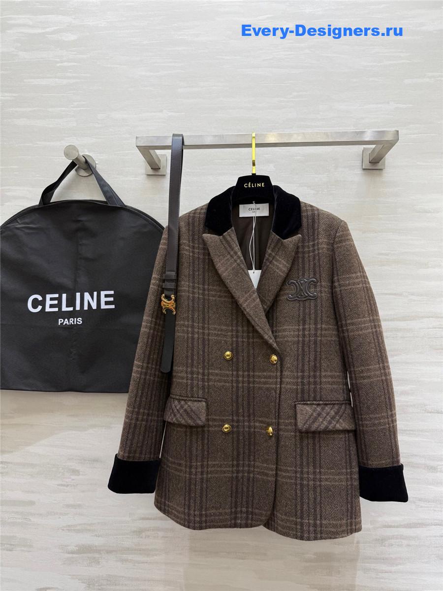 Ce1i*e wool plaid blazer