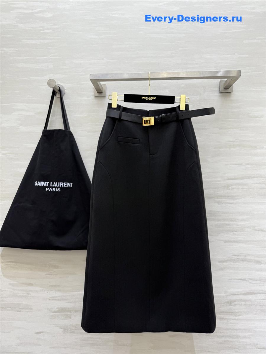 Sa1nt Lau*nt high rise plain midi skirt