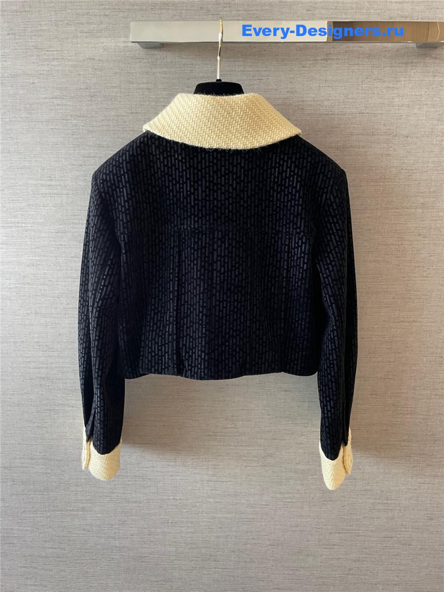 Ch**el coco button velvet tweed cropped jacket