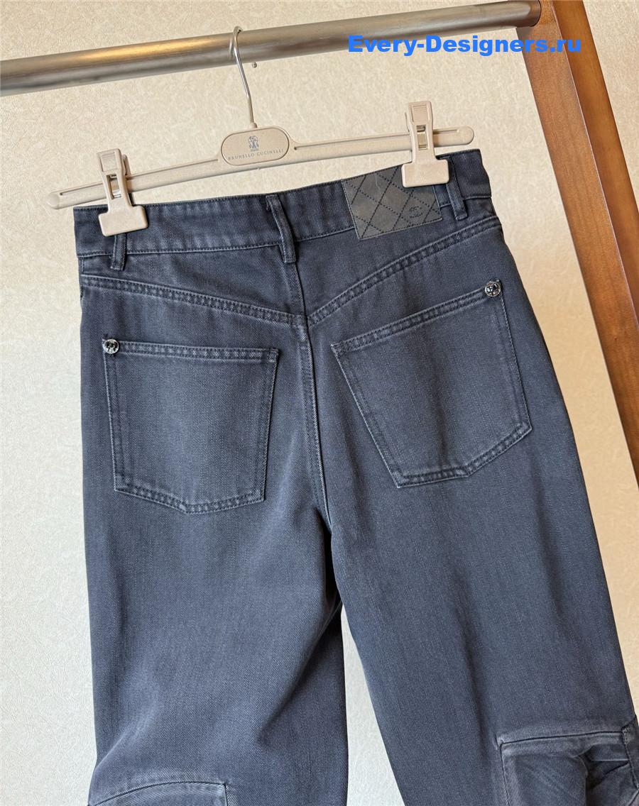 Ch**el black washed distressed jeans